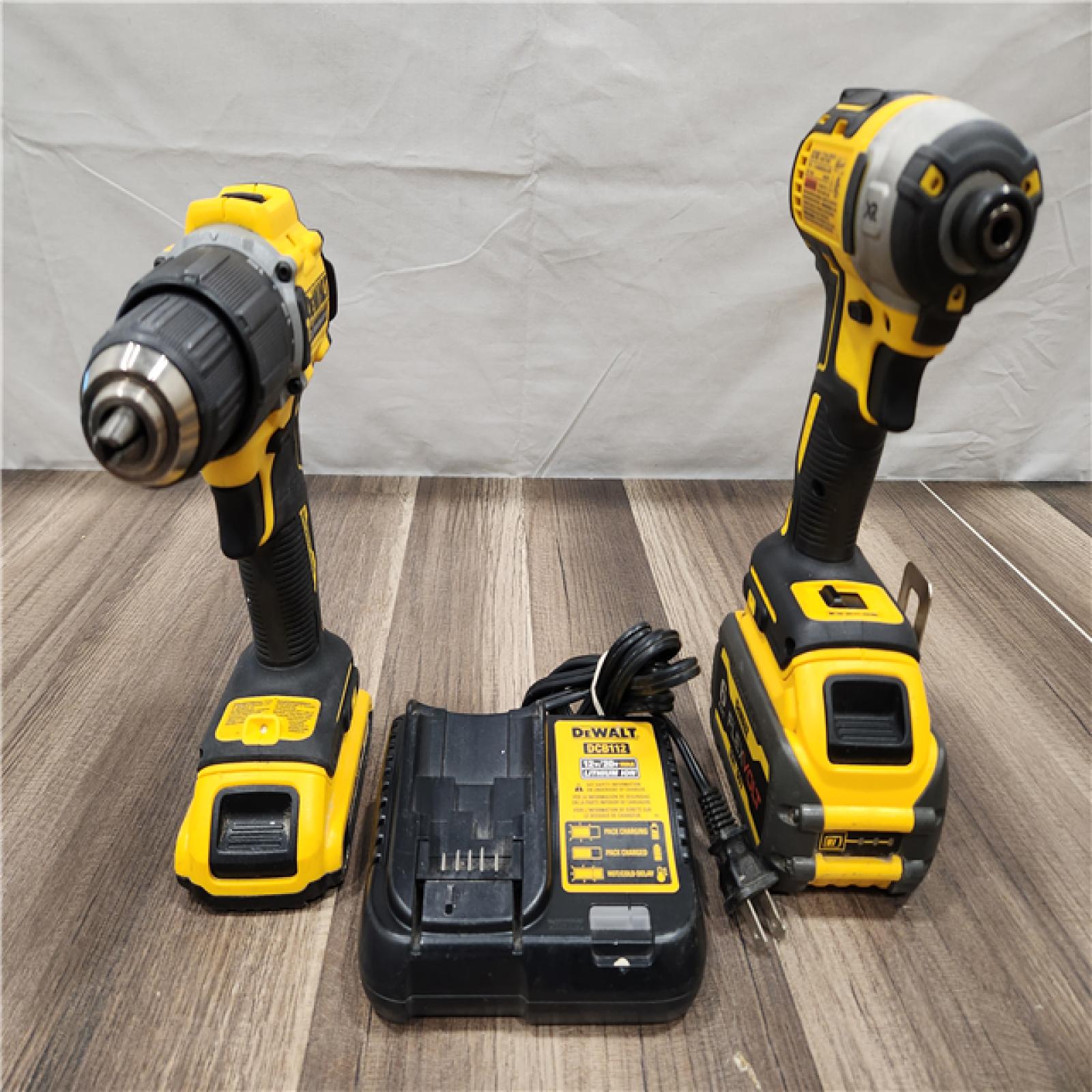 AS-IS- Dewalt 20V MAX ATOMIC Compact Cordless Drill Driver and Impact Driver Combo Kit-(Batteries  Charger and Bag)