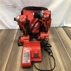 AS-IS Milwaukee 18-Volt Lithium-Ion Brushless Cordless Compact Hammer Drill/Impact Combo Kit