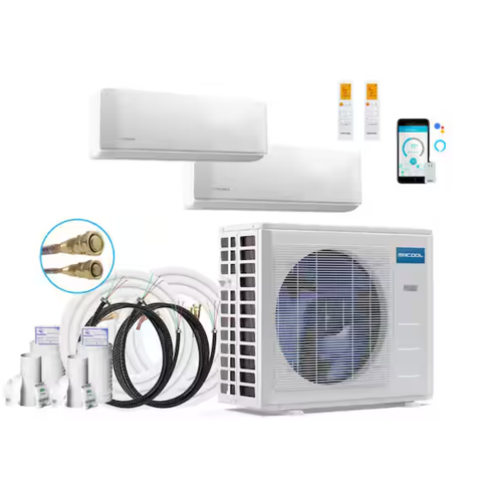 DALLAS LOCATION- MR. COOL 5th Gen 27 000 BTU 2.25 Ton 2 Zone 23 SEER2 Ductless Mini Split AC & Heat Pump with 9K  18K