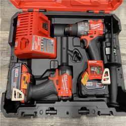 AS-IS Milwaukee 18V Lithium-Ion Brushless Cordless Hammer Drill and Impact Driver Combo Kit