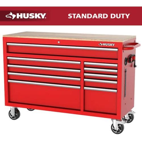Phoenix NEW Husky Modular Tool Storage 52 in. W x 20 in. D Standard Duty Red Mobile Workbench Cabinet