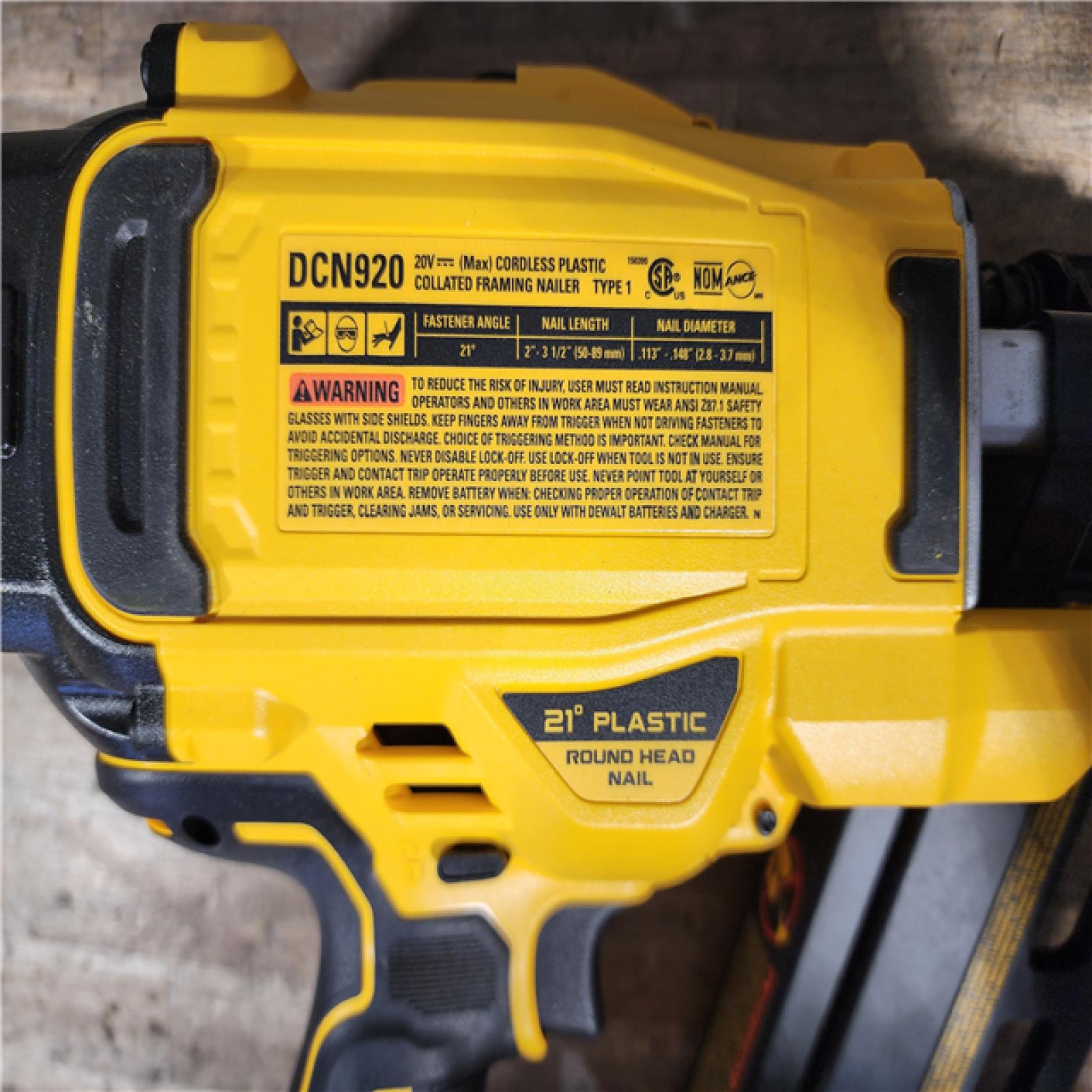 HOUSTON LOCATION - AS-IS DEWALT 20-Volt 21° Cordless Framing Nailer (Tool-Only)