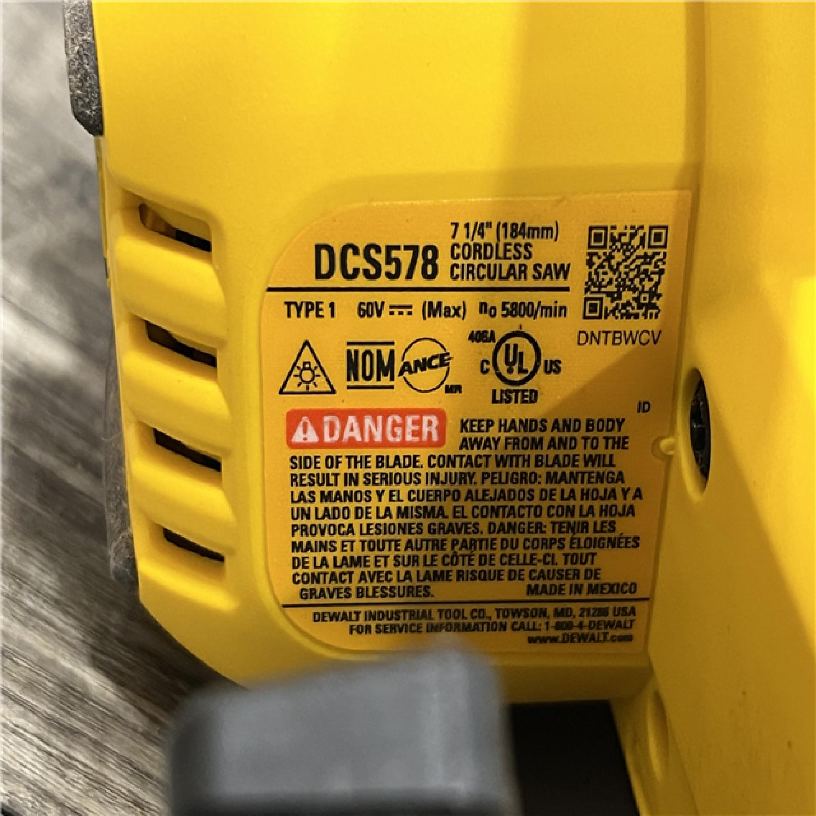 AS-IS DEWALT FLEXVOLT 60V MAX Cordless Brushless 7-1/4 in. Circular Saw with Brake (Tool Only)