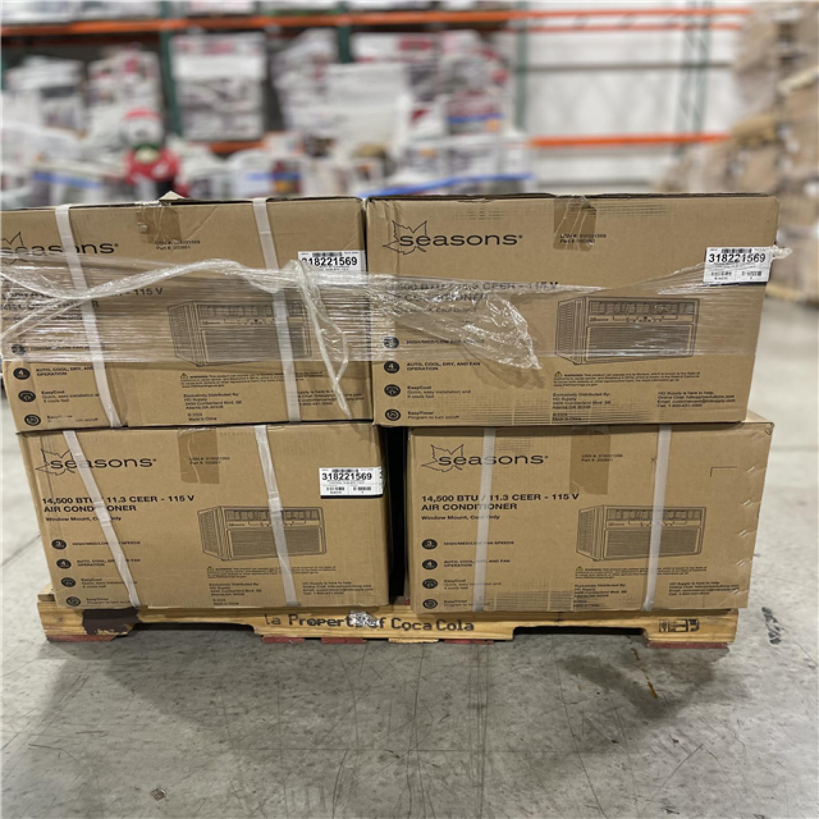 DALLAS LOCATION- Seasons® 14 500 BTU AIR CONDITIONER PALLET- (8 UNITS)