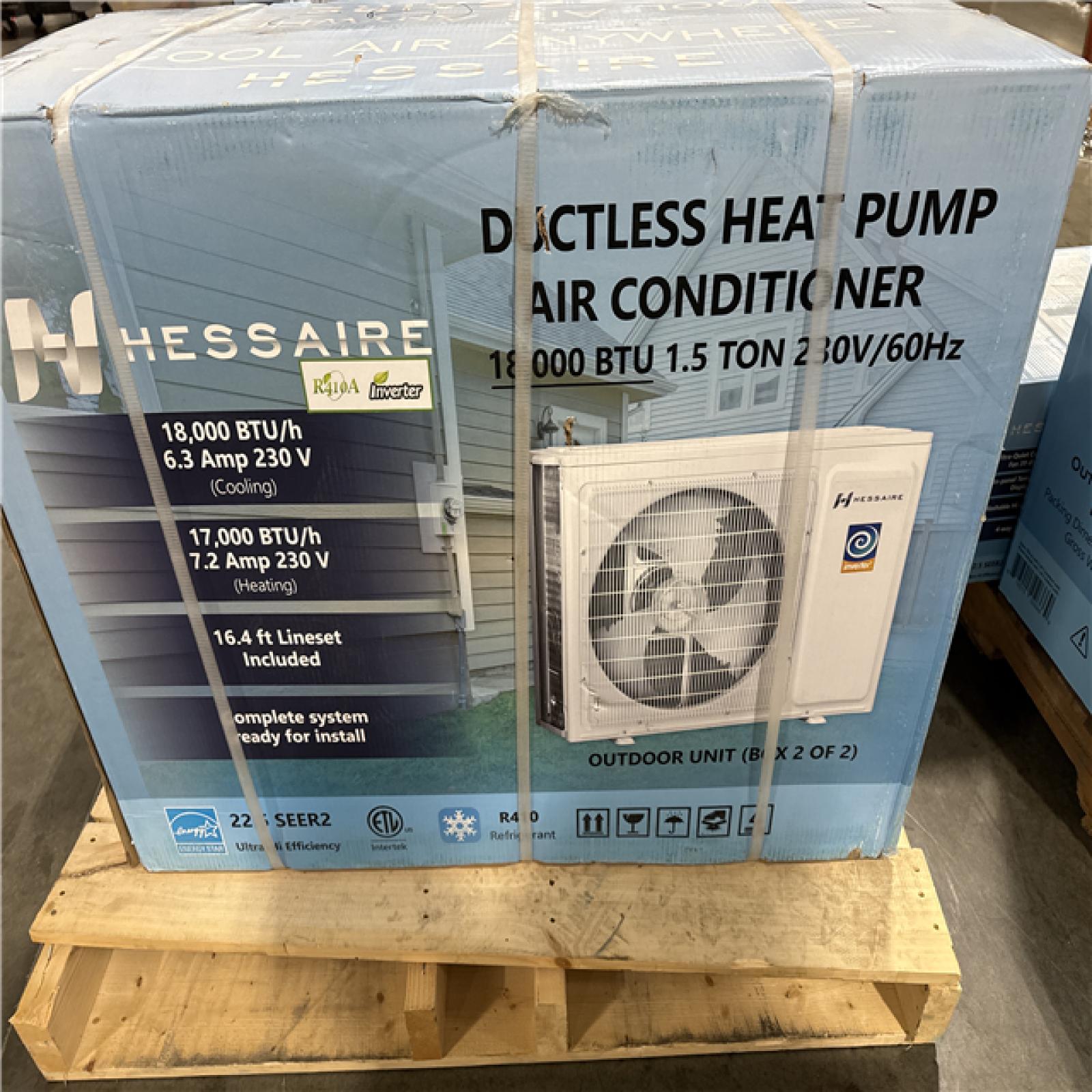 California AS-IS Hessaire Ductless Heat Pump & Air Conditioner