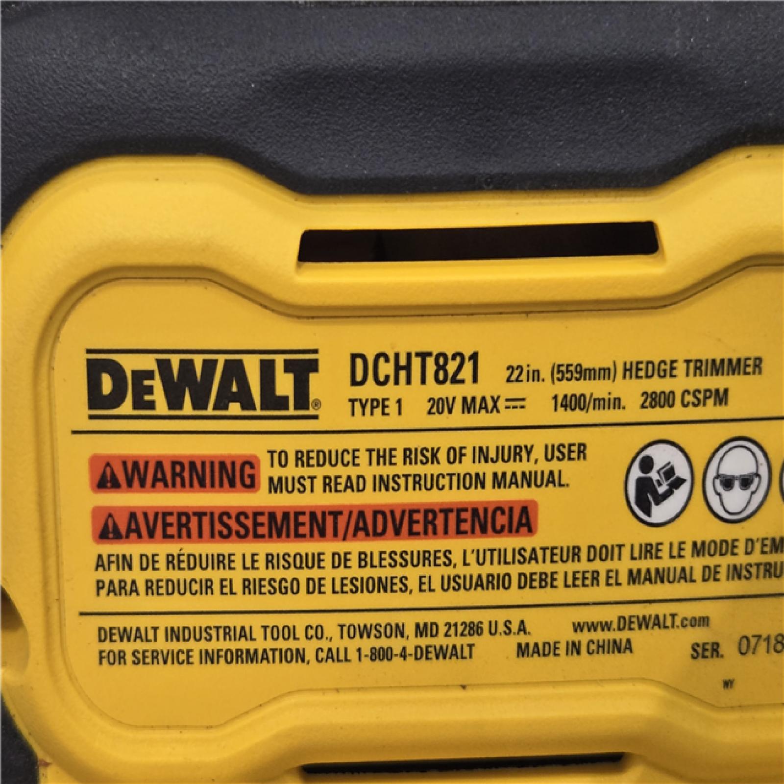 AS-IS DEWALT 20V MAX 22 in. Cordless Hedge Trimmer (Tool Only)