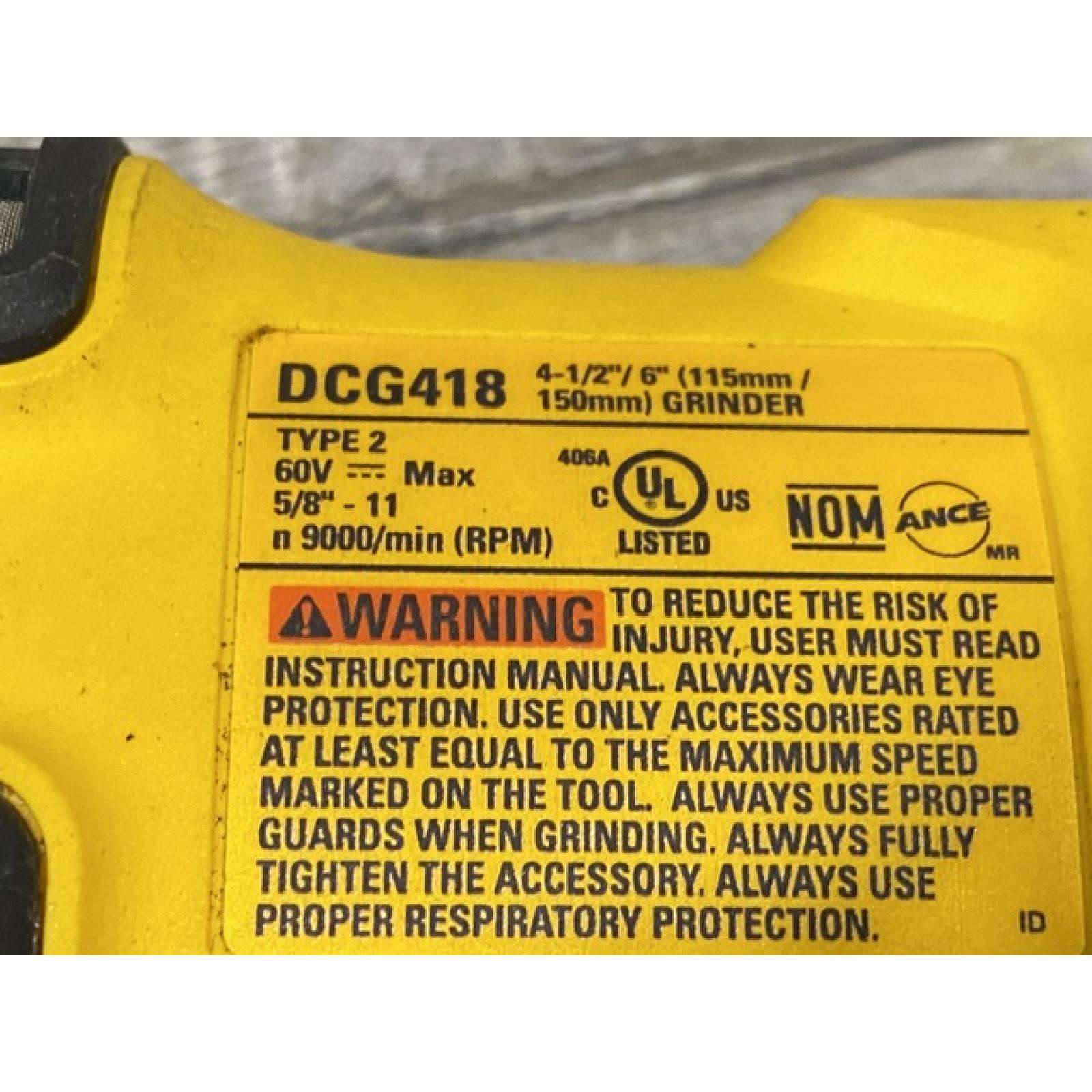 AS-IS DEWALT FLEXVOLT 60V MAX Cordless Brushless 4.5 in. to 6 in. Small Angle Grinder with Kickback Brake (Tool Only)