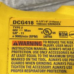 AS-IS DEWALT FLEXVOLT 60V MAX Cordless Brushless 4.5 in. to 6 in. Small Angle Grinder with Kickback Brake (Tool Only)