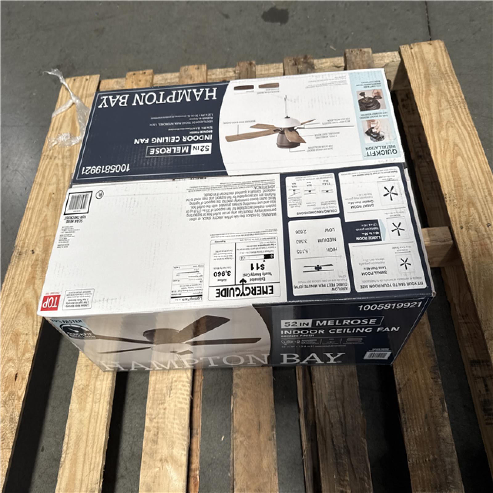 California AS-IS Hampton Bay 52 in. Melrose Indoor Ceiling Fan