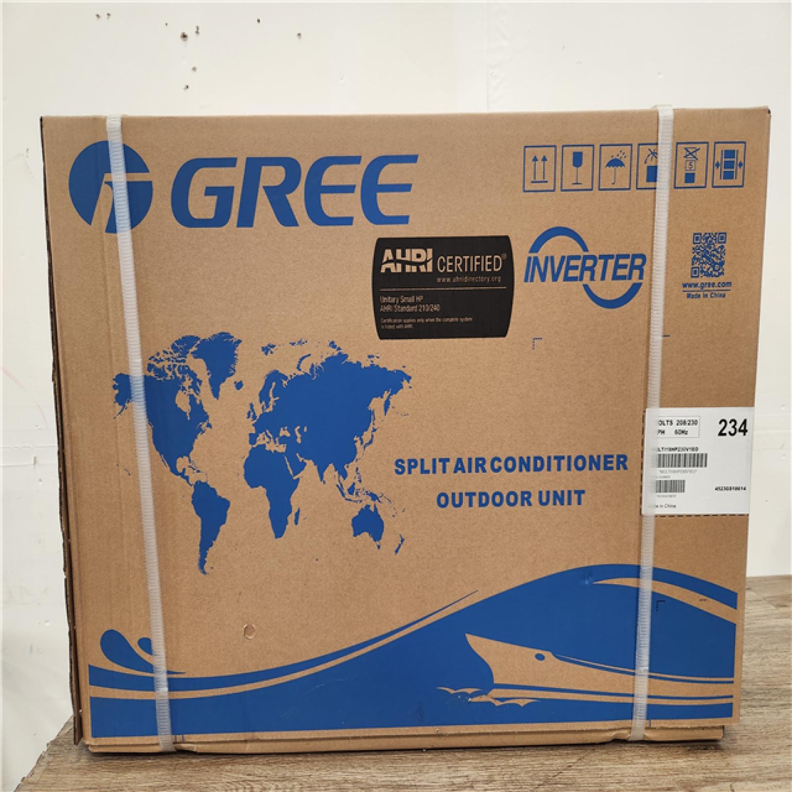 Phoenix Location NEWLY SEALED MULTI18HP230V1EO Gree 18,000 BTU 2-Zone Gen2 21 SEER Heat Pump