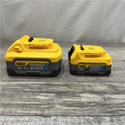 AS-IS DEWALT POWERSTACK 20V 5.0Ah and 1.7Ah Lithium-Ion Power Tool Battery Packs (2-Pack)