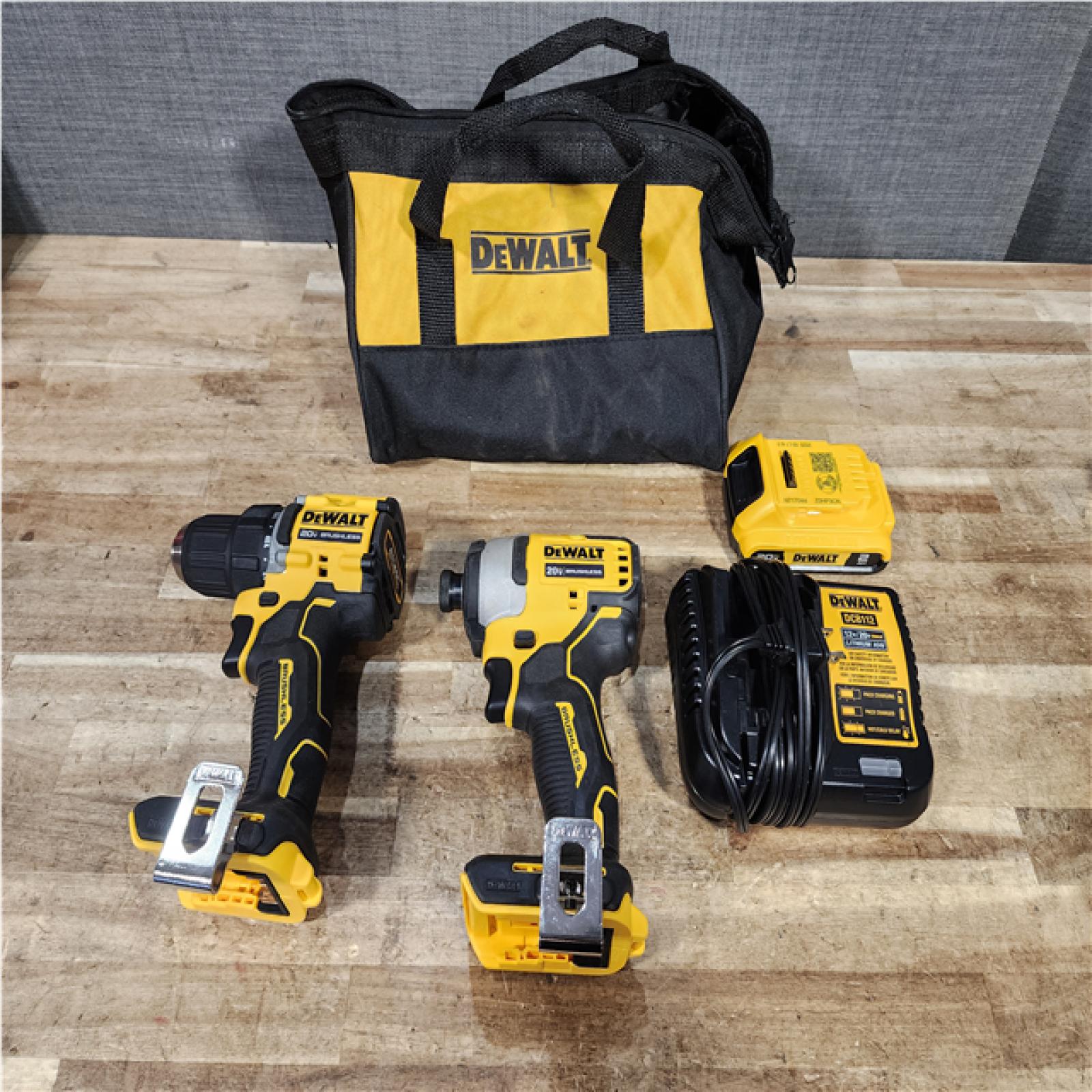 Houston Location AS-IS DeWalt ATOMIC Drill and ATOMIC Impact and Battery with Charger