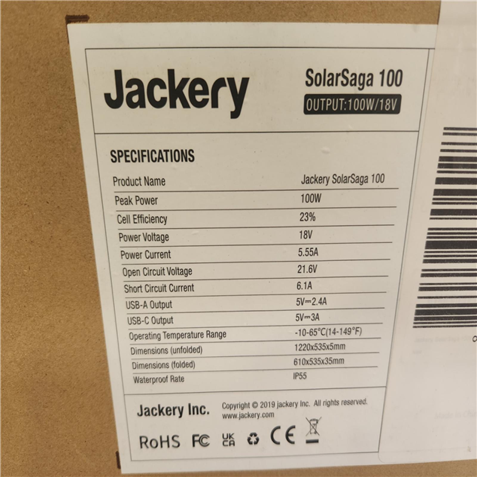 Phoenix NEW Jackery SolarSaga 100-Watt Portable Solar Panel for Explorer 290/550/880/1000/1500 Power Station with built-in 2 USB Outputs