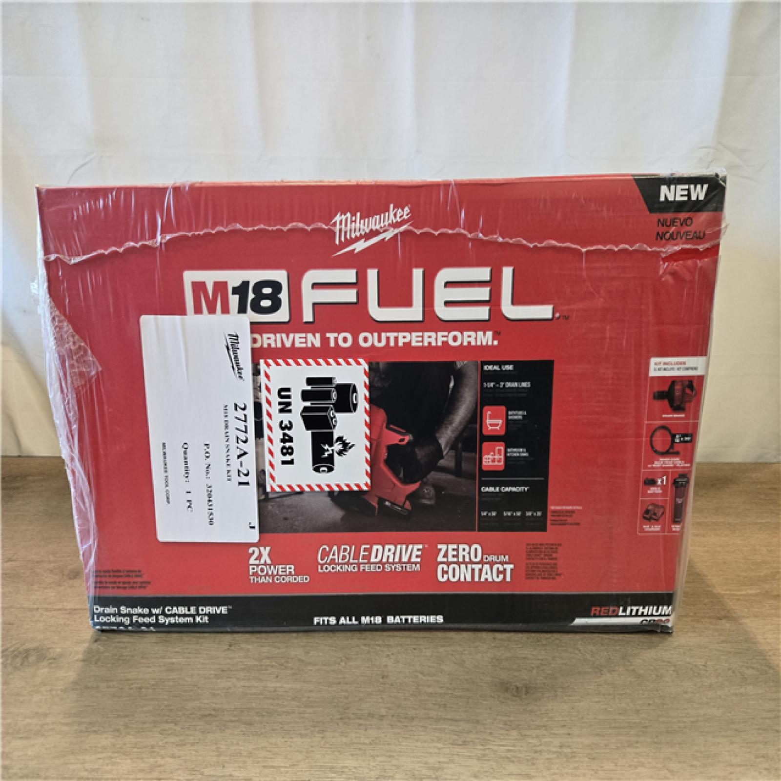 NEW!- Milwaukee FUEL 18-Volt Lithium-Iron Cordless Plumbing Drain Snake Auger Kit