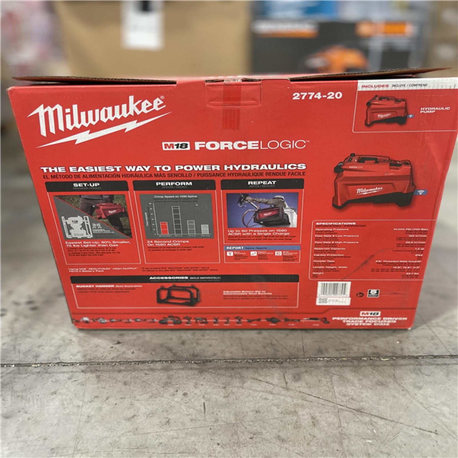 DALLAS LOCATION- NEW!- MILWAUKEE FORCE LOGIC M18 10 000 PSI HYDRAULIC PUMP (TOOL-ONLY)