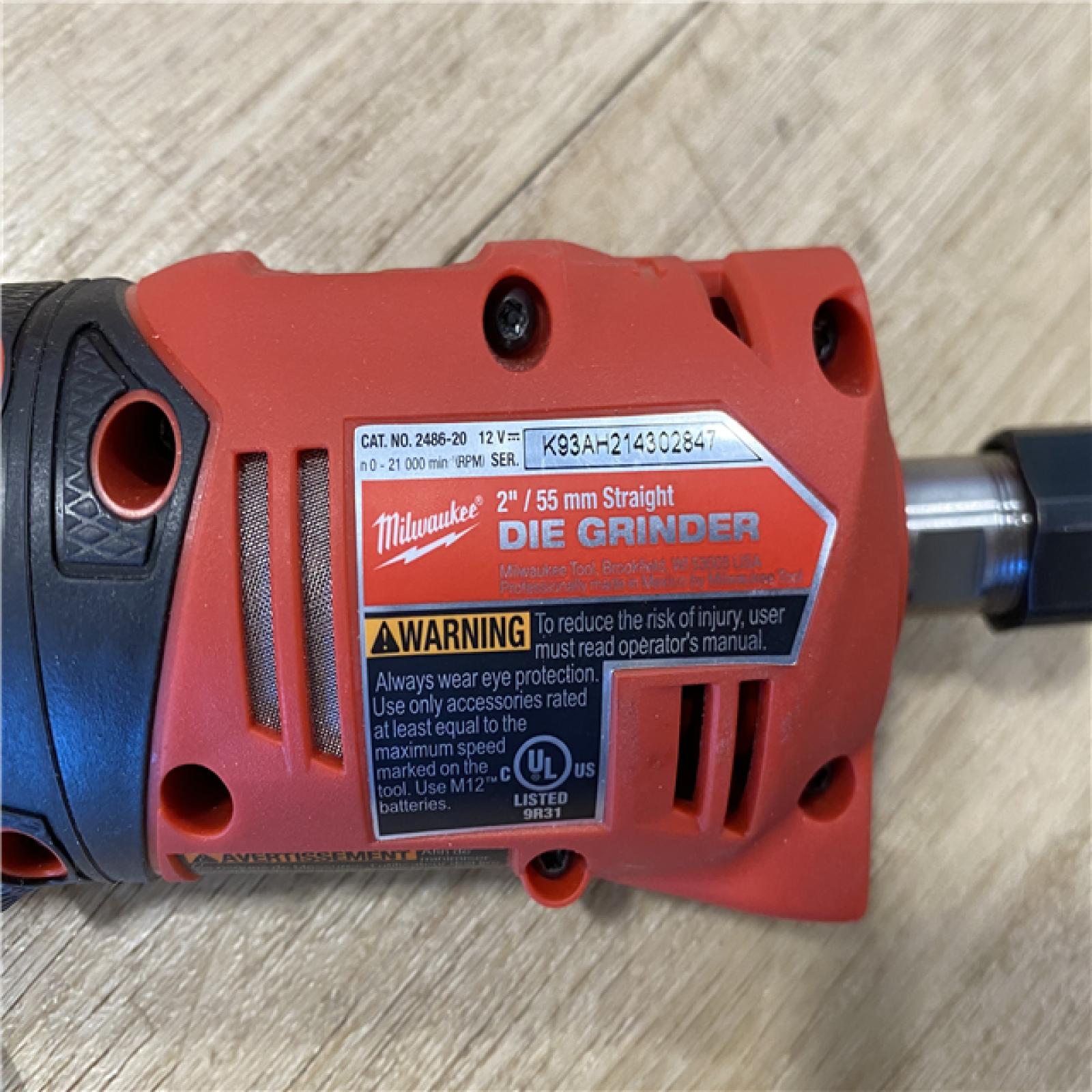 AS-IS Milwaukee FUEL 12V Lithium-Ion Brushless Cordless 1/4 in. Straight Die Grinder (Tool-Only)