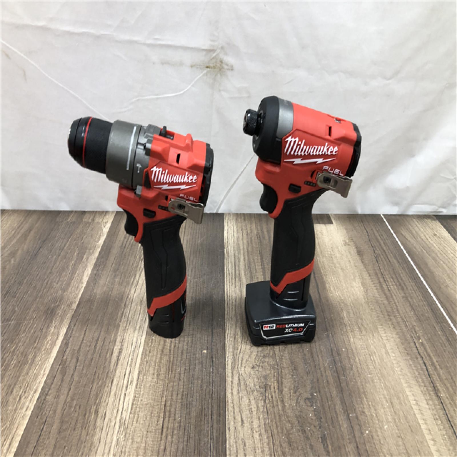 AS-IS Milwaukee FUEL 12-Volt Lithium-Ion Brushless Cordless Hammer Drill and Impact Driver Combo Kit