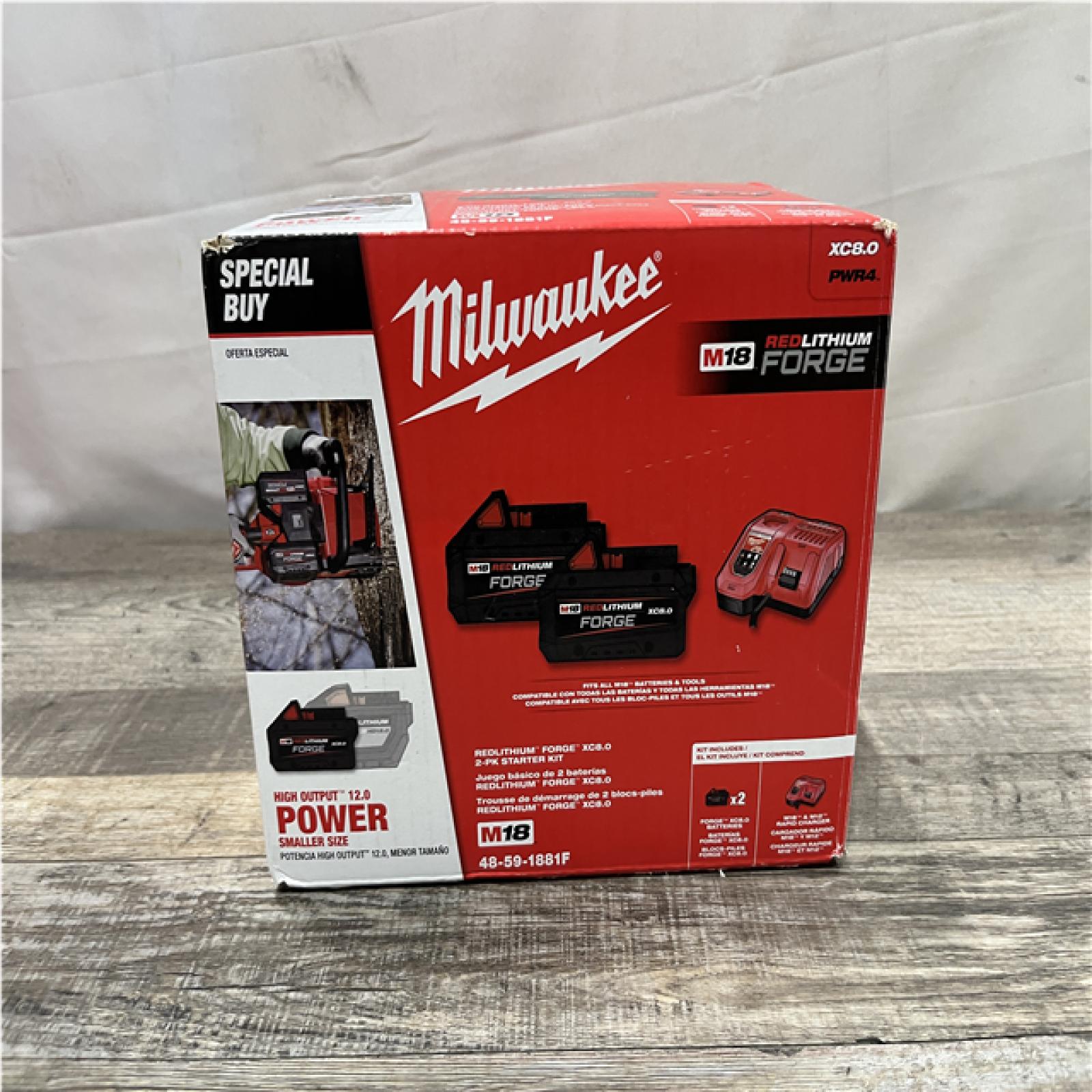 NEW - Milwaukee 18-Volt Lithium-Ion REDLITHIUM FORGE Starter Kit with (2) 8. 0Ah Battery and Rapid Charger