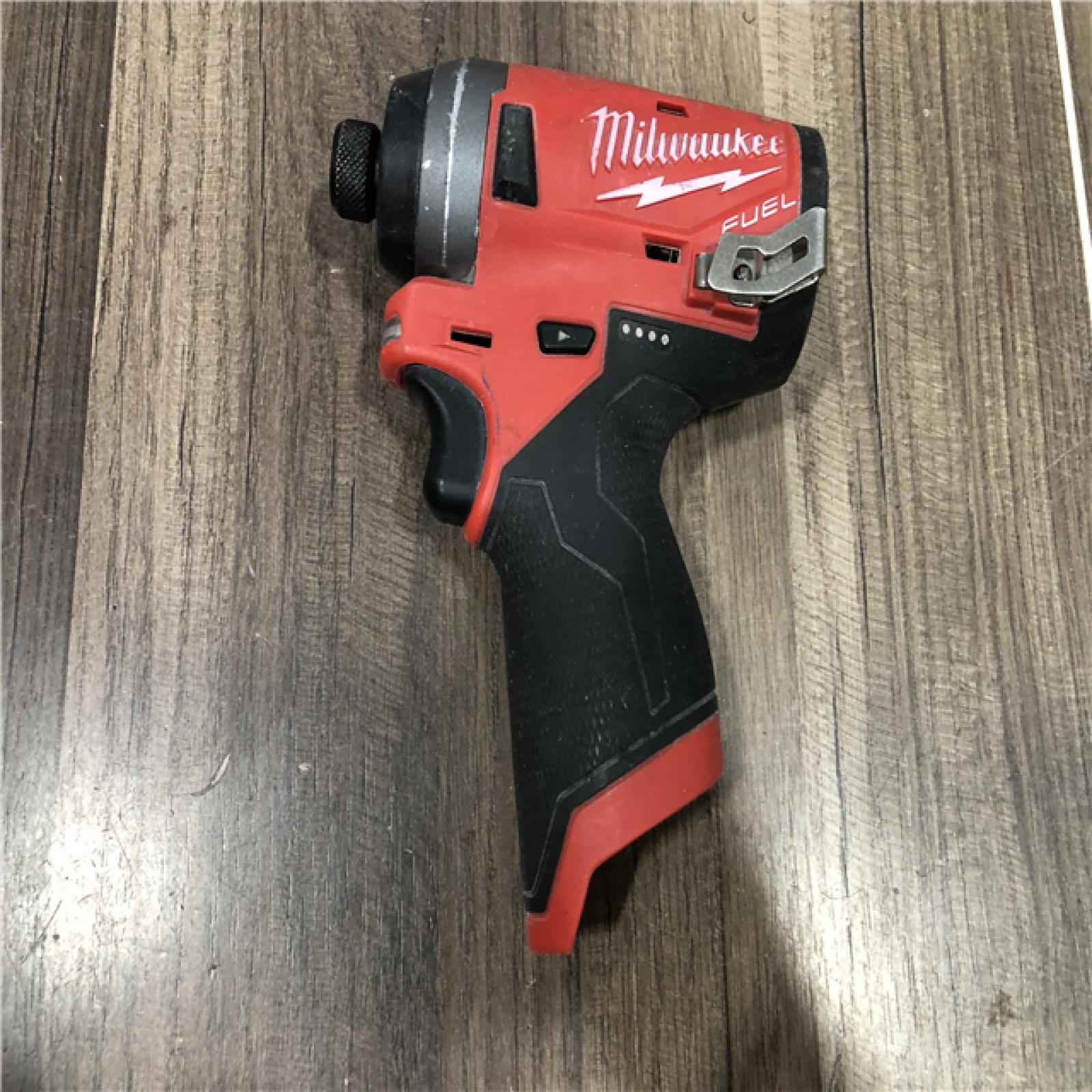 AS-IS Milwaukee M12 FUEL 12-Volt Lithium-Ion Brushless Cordless 1/4 in. Hex Impact Driver (Tool-Only)