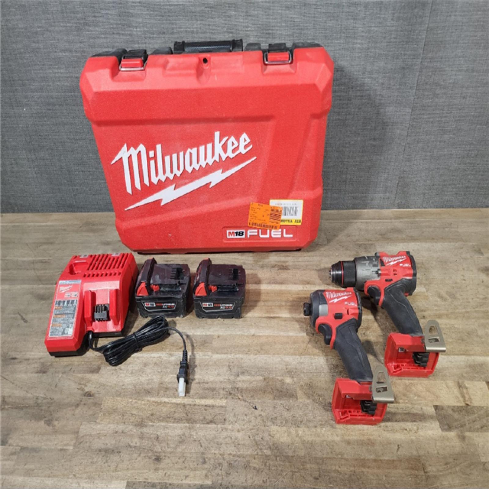 HOUSTON LOCATION - AS-IS MILWAUKEE FUEL 18V Lithium-Ion Brushless Cordless Hammer Drill and Impact Driver Combo Kit