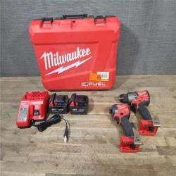 HOUSTON LOCATION - AS-IS MILWAUKEE FUEL 18V Lithium-Ion Brushless Cordless Hammer Drill and Impact Driver Combo Kit