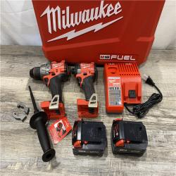 AS-IS Milwaukee FUEL 18V Lithium-Ion Brushless Cordless Hammer Drill and Impact Driver Combo Kit