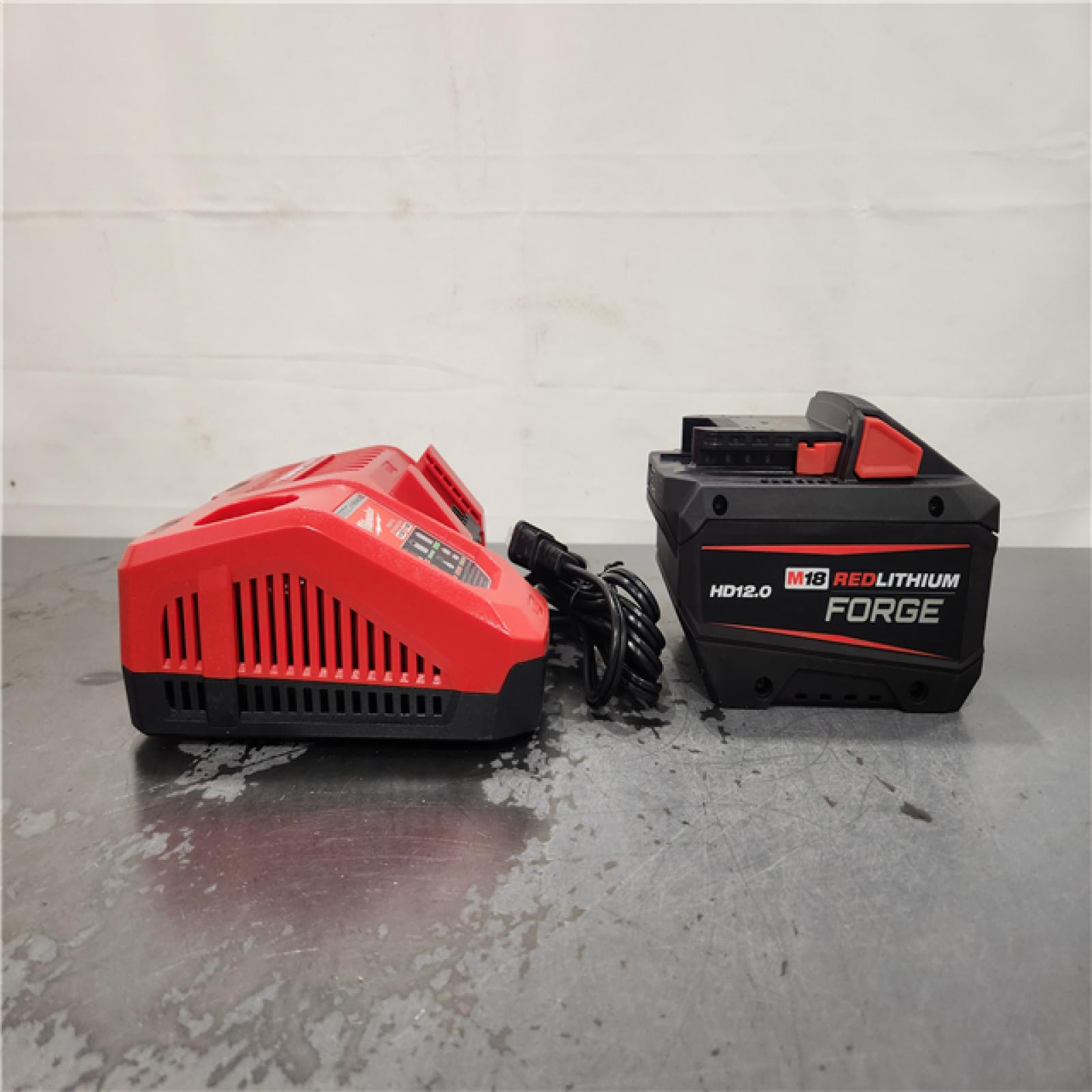 AS-IS- Milwaukee M18 18-Volt Lithium-Ion REDLITHIUM FORGE Battery Starter Kit with 12. 0Ah Battery and Charger