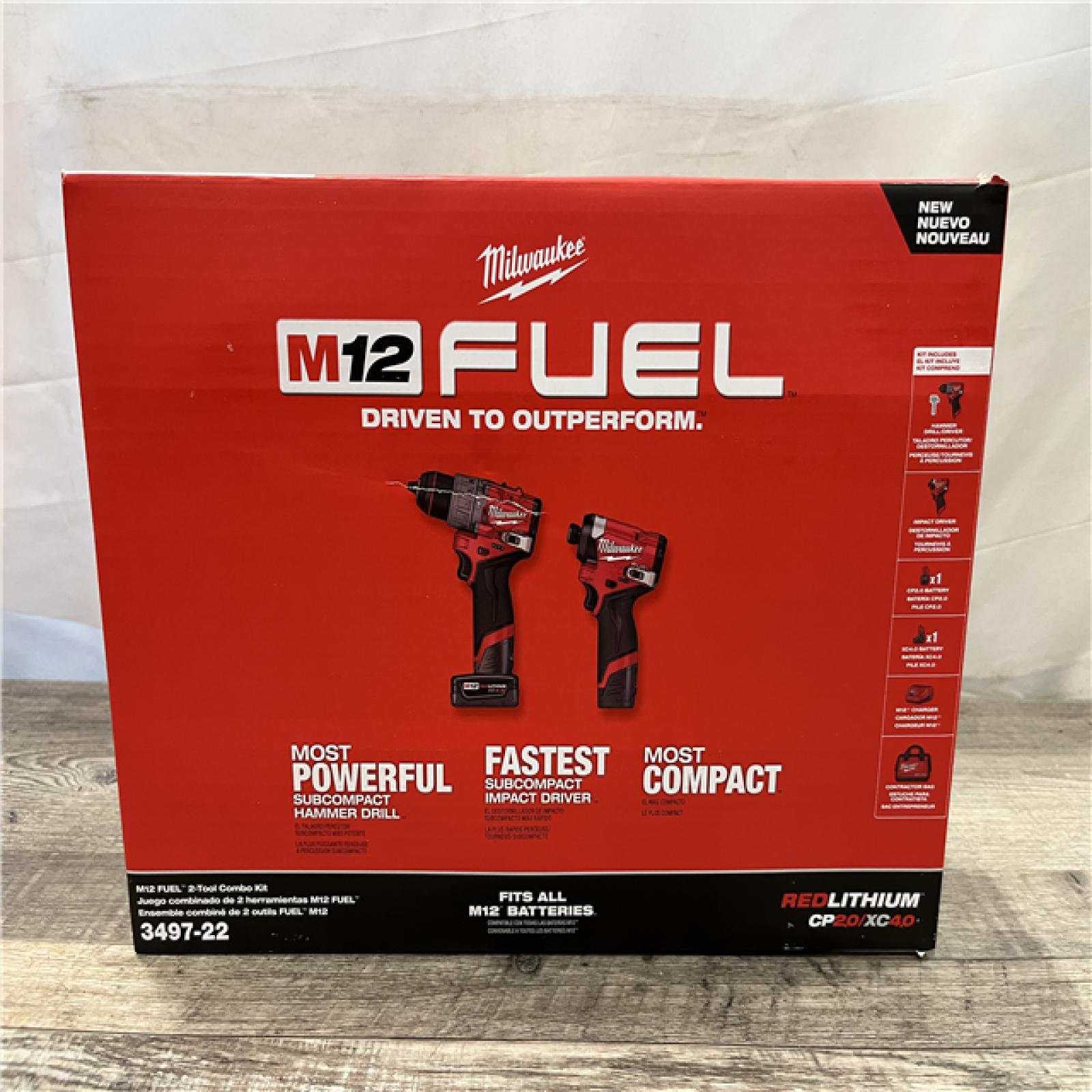 NEW - Milwaukee FUEL 12-Volt Lithium-Ion Brushless Cordless Hammer Drill and Impact Driver Combo Kit