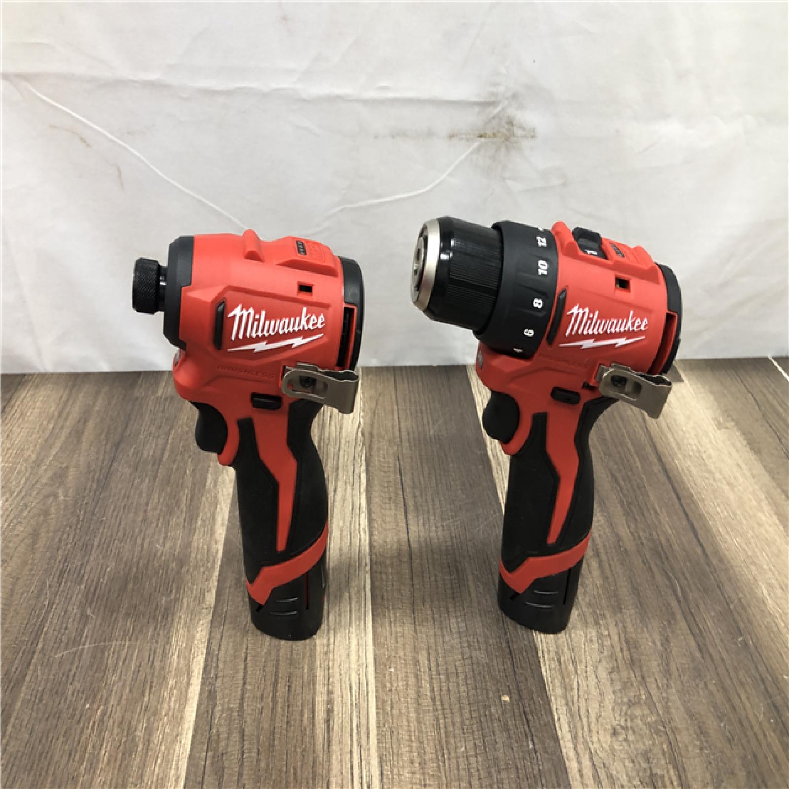 AS-IS Milwaukee 12-Volt Lithium-Ion Brushless Cordless Subcompact Drill and Impact Driver Combo Kit