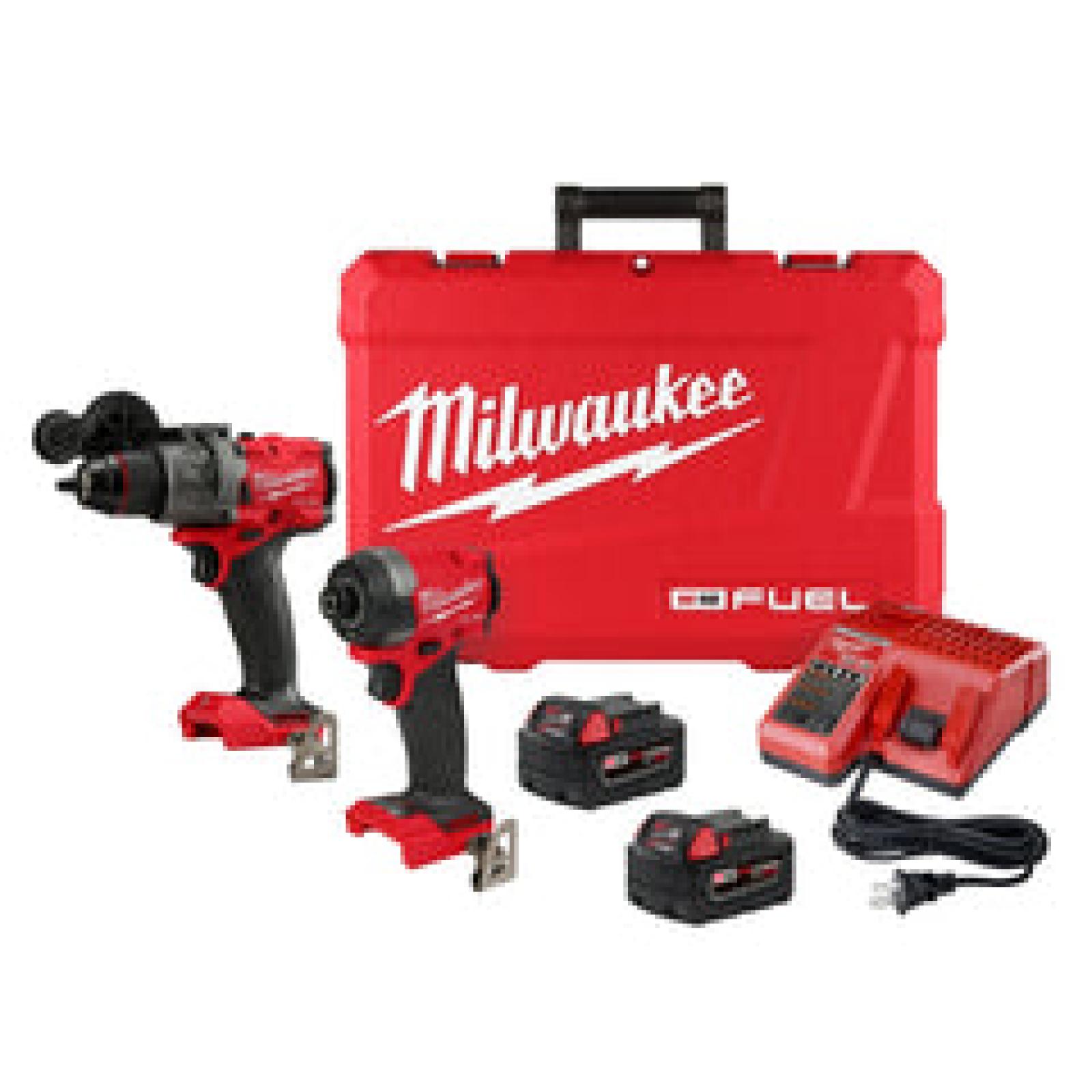 NEW - Milwaukee FUEL 18V Lithium-Ion Brushless Cordless Hammer Drill and Impact Driver Combo Kit