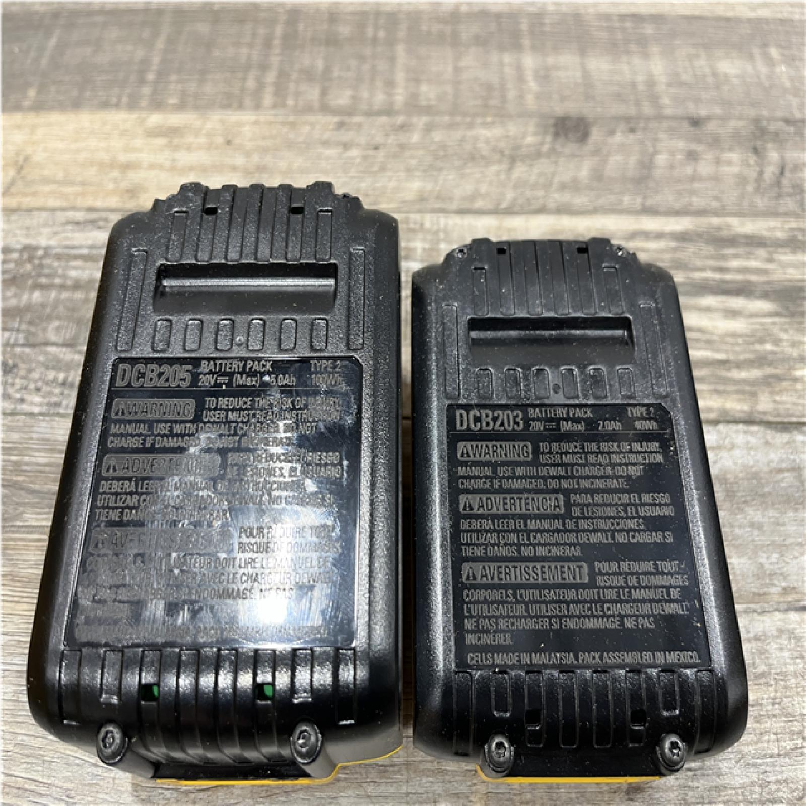 AS-IS DEWALT 20V MAX Lithium-Ion Battery Kit with 5.0Ah and 2.0Ah Battery and Charger