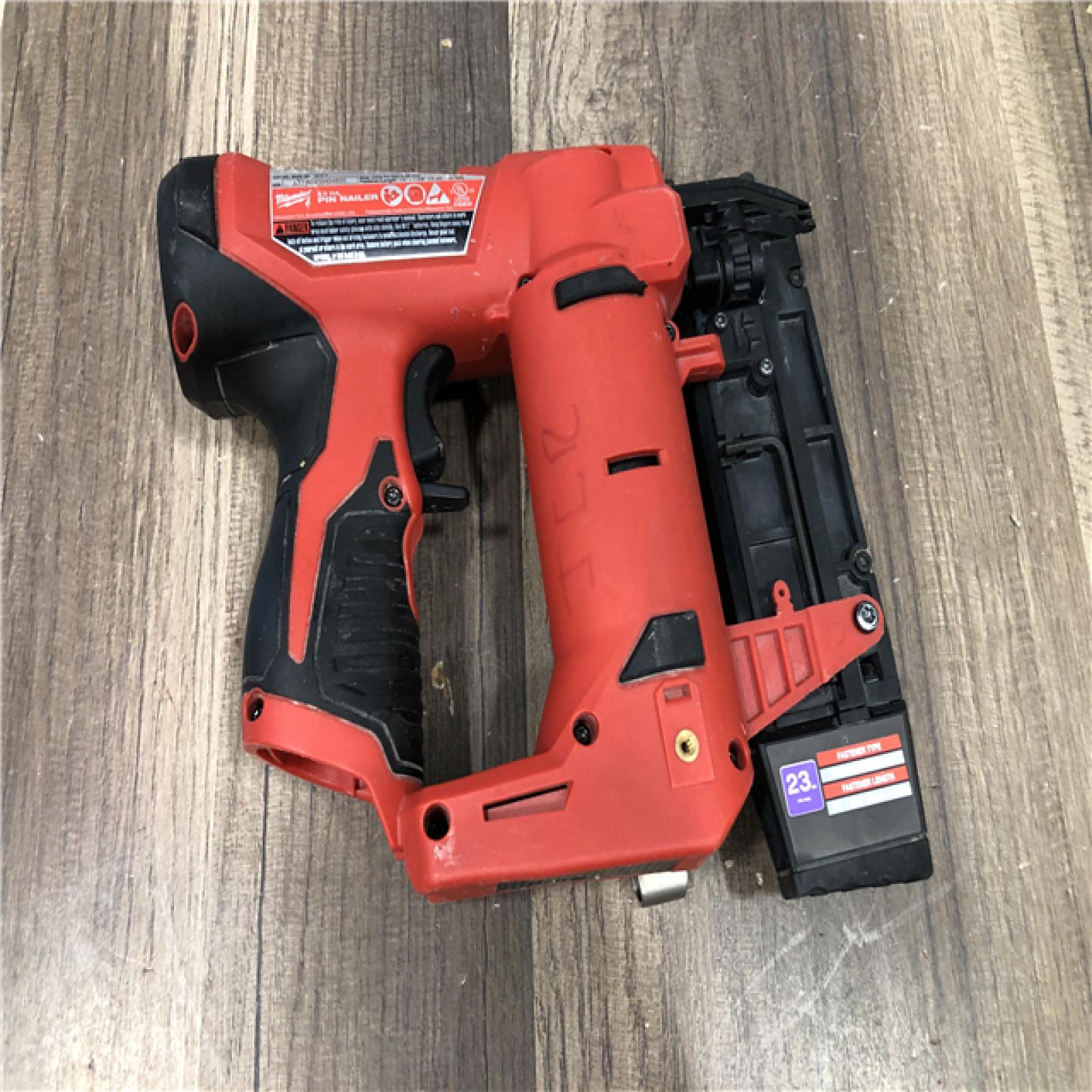 AS-IS Milwaukee 12-Volt 23-Gauge Lithium-Ion Cordless Pin Nailer (Tool-Only)