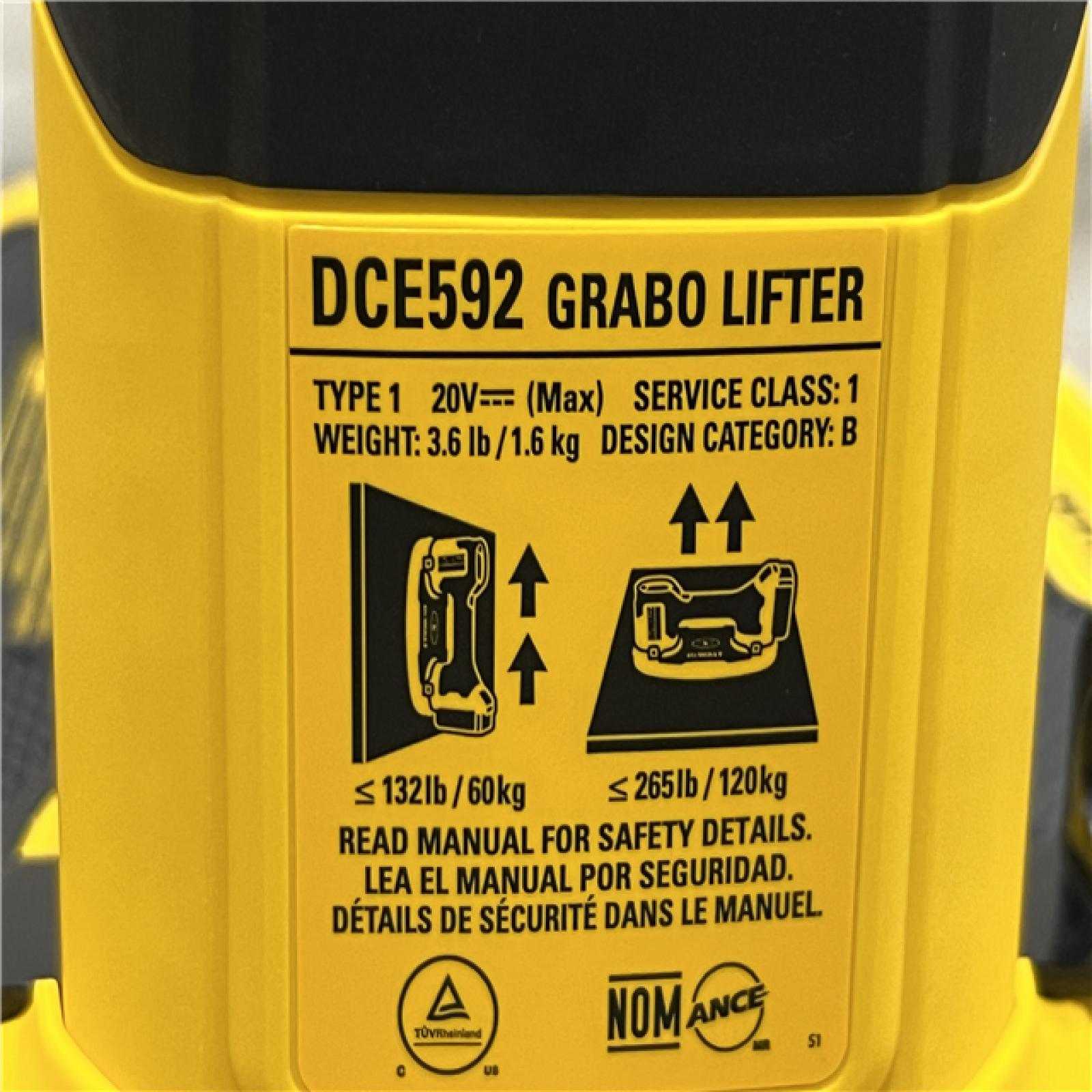 LIKE NEW - DEWALT 20-Volt Max Cordless GRABO Lifter (Tool Only)