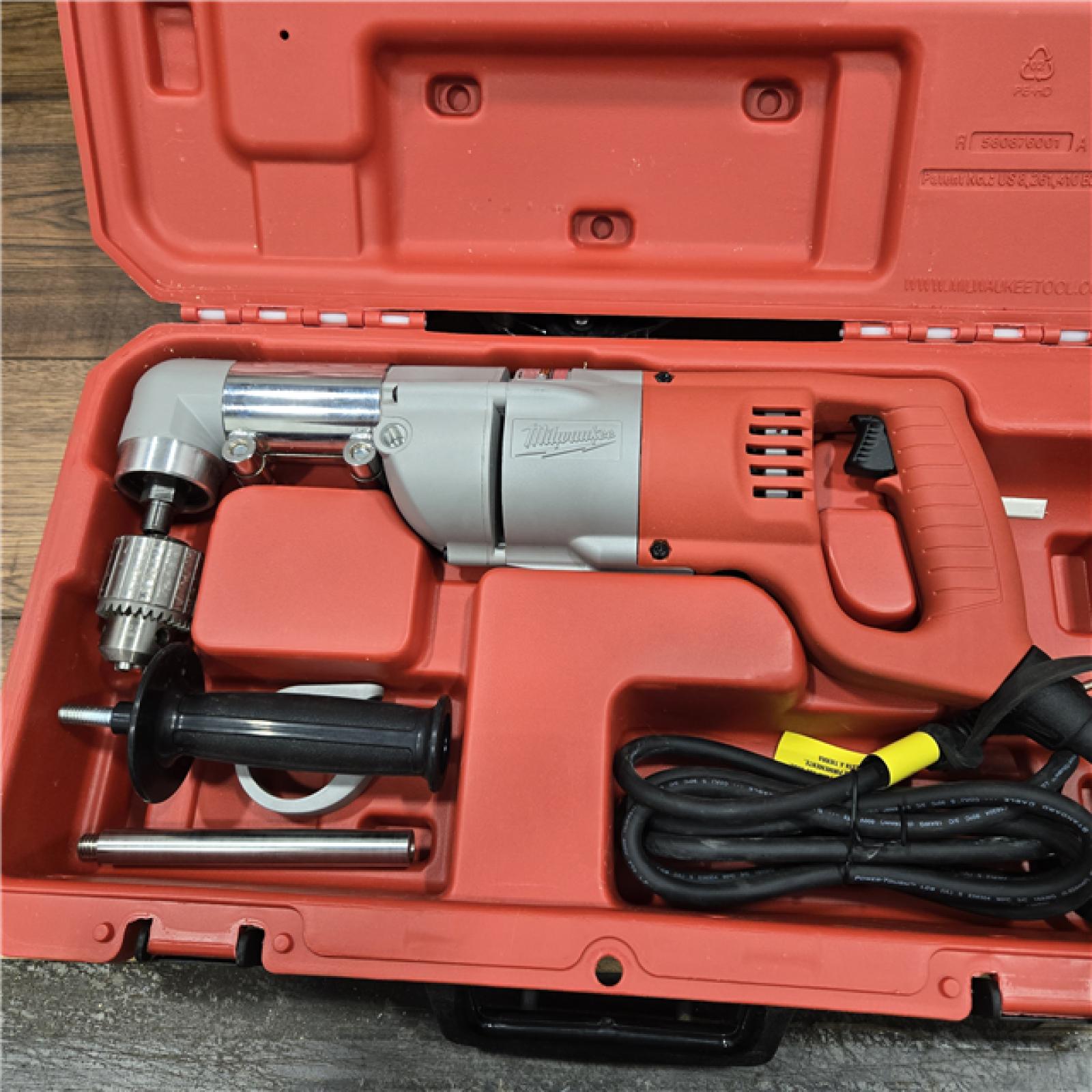 AS-IS Milwaukee 7 Amp Corded 1/2 in. Corded Right-Angle Drill Kit with Hard Case