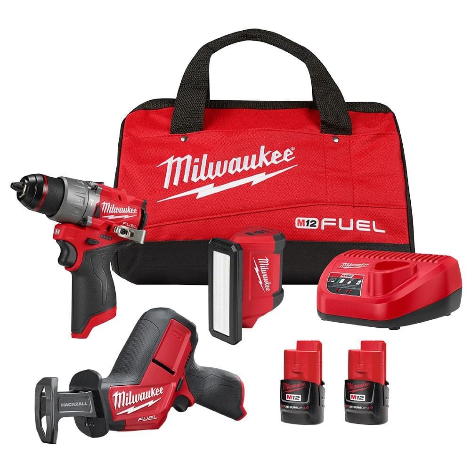 NEW - Milwaukee FUEL 12-Volt Li-Ion Brushless Cordless Hammer Drill (3-Tool) Combo Kit