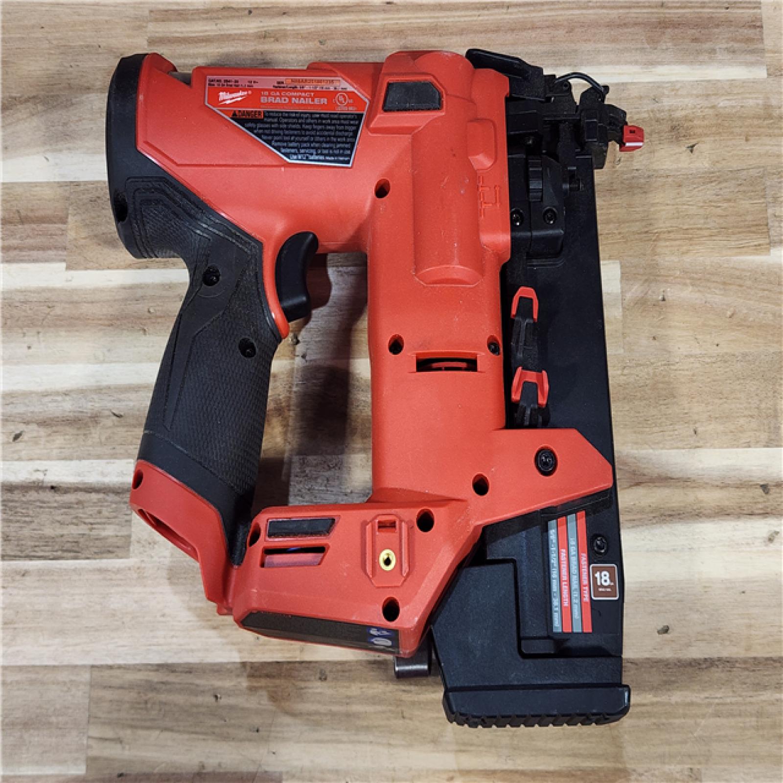 HOUSTON LOCATION - AS-IS Milwaukee  FUEL 12-Volt Lithium-Ion Brushless Cordless 18-Gauge 1-1/2 in. Compact Brad Nailer (Tool Only)