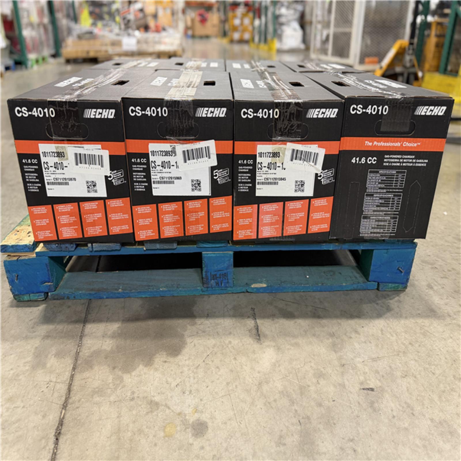 DALLAS LOCATION- NEW! ECHO 18 in. 41.6 cc 2-Stroke Gas Rear Handle Chainsaw PALLET-(8 UNITS)