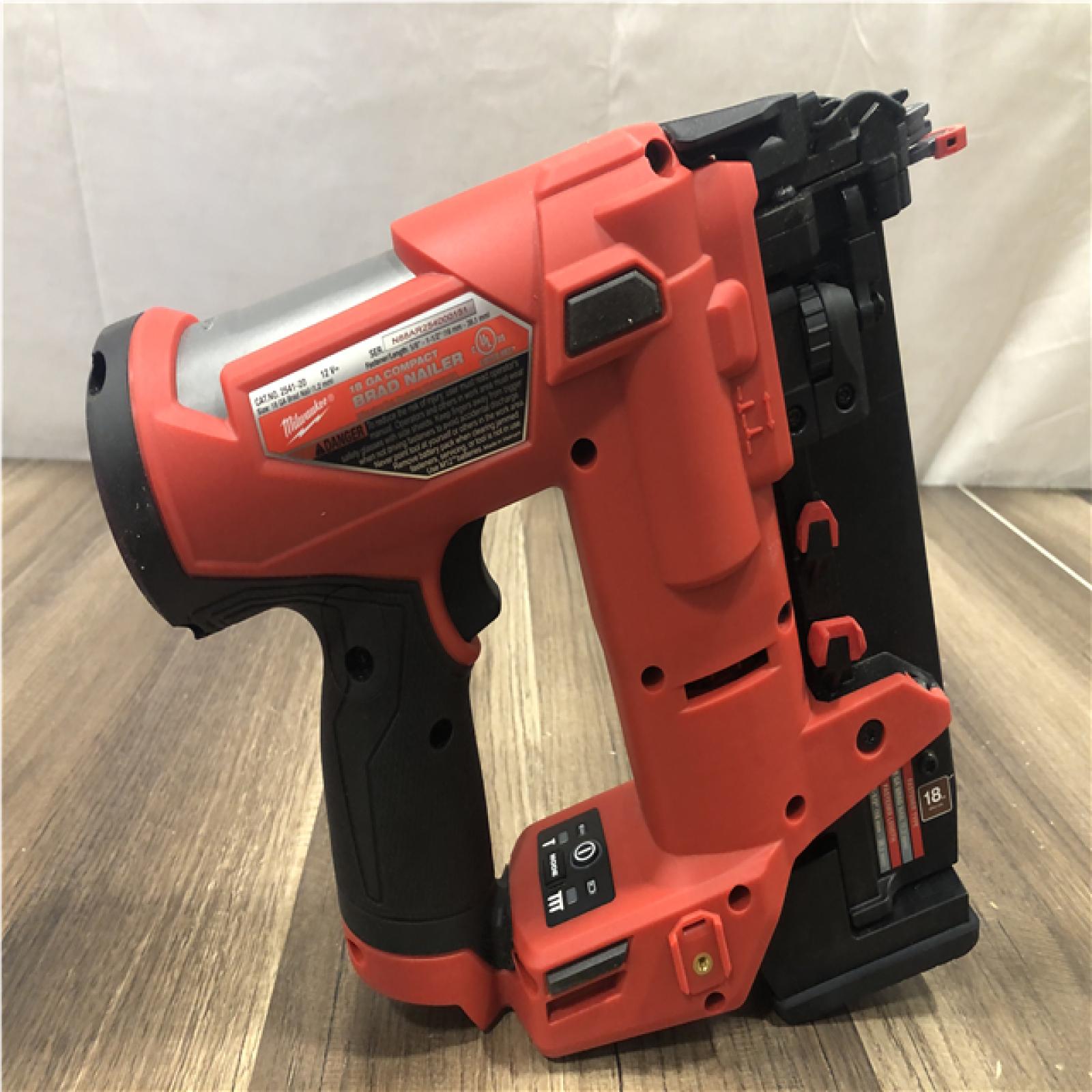 AS-IS Milwaukee FUEL 12-Volt Lithium-Ion Brushless Cordless 18-Gauge 1-1/2 in. Compact Brad Nailer (Tool Only)