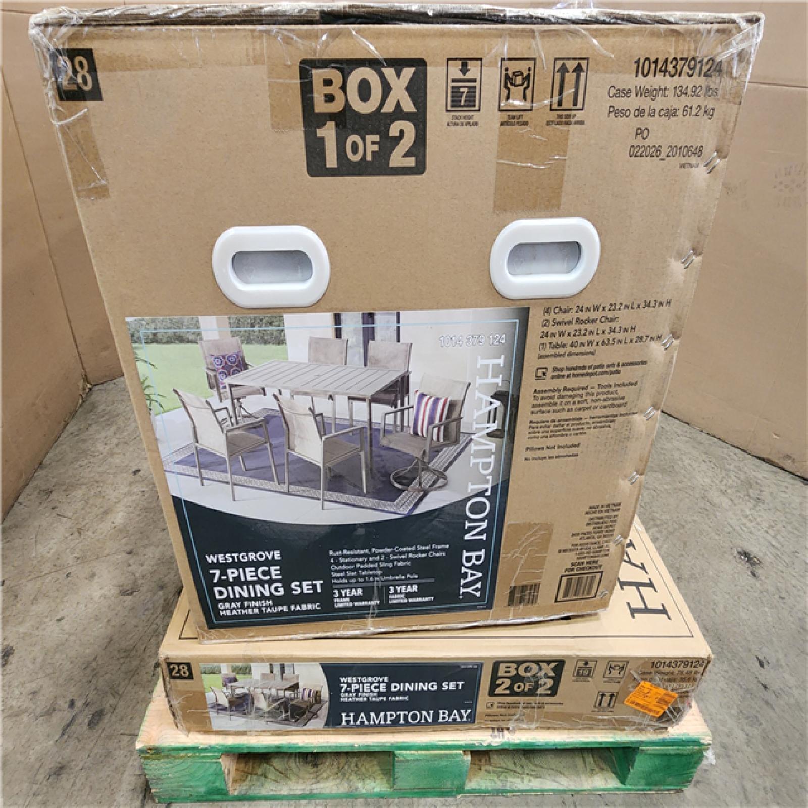 Phoenix LIKE NEW Hampton Bay Westgrove 7-Peice Metal Sling Outdoor Dining Set