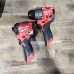 HOUSTON LOCATION - AS-IS Milwaukee FUEL 12-Volt Lithium-Ion Brushless Cordless Hammer Drill and Impact Driver Combo Kit