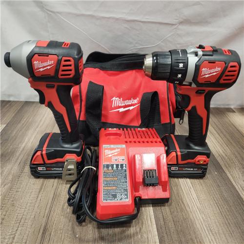 AS-IS- Milwaukee 18V Cordless Brushed 2-Tool Drill/Driver and Impact Driver Kit
