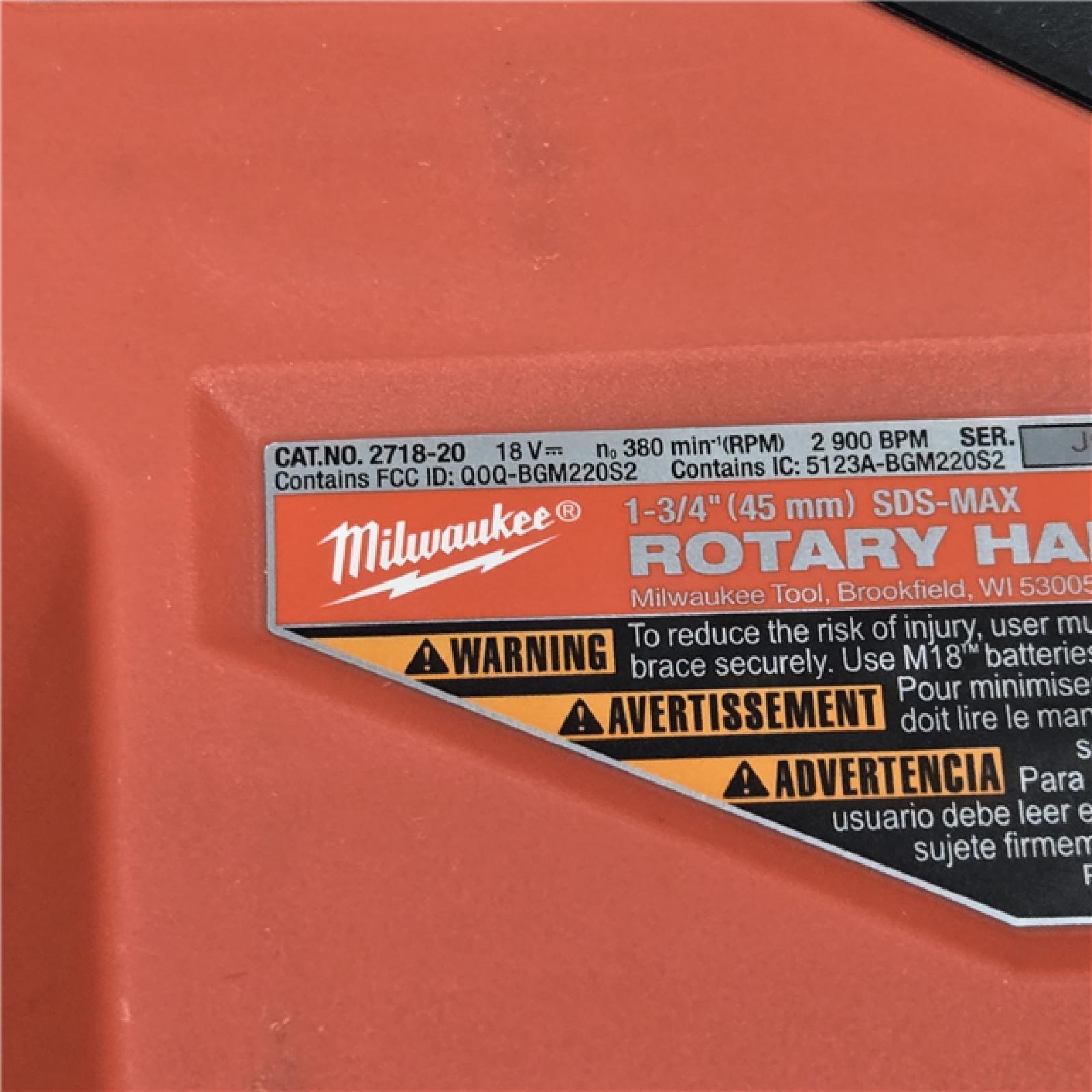 AS-IS Milwaukee M18 FUEL ONE-KEY 18V Cordless 1-3/4 in. SDS-MAX Rotary Hammer Kit