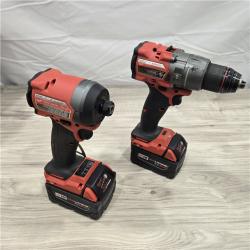 AS-IS MILWAUKEE FUEL 18V Lithium-Ion Brushless Cordless Hammer Drill and Impact Driver Combo Kit (2-Tool) with 2 Batteries