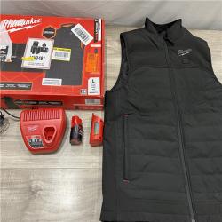 AS-IS Milwaukee Men's Large 12-Volt Lithium-Ion Cordless Axis Black Heated Vest Kit