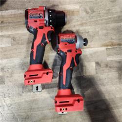 HOUSTON LOCATION - AS-IS Milwaukee M18 18V Lithium-Ion Brushless Cordless Compact Drill/Impact Combo Kit (2-Tool) W/(2) 2.0 Ah Batteries  Charger & Bag
