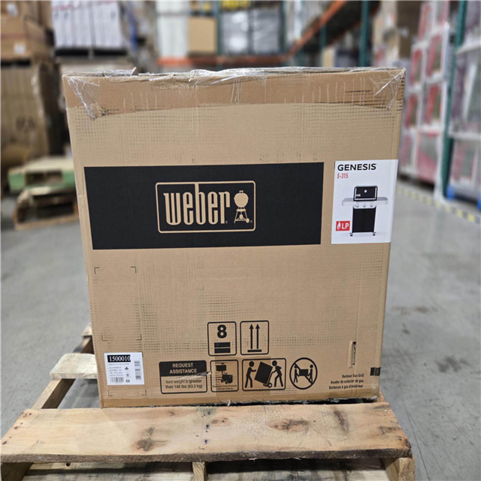 DALLAS LOCATION- WEBER Genesis E-315 3-Burner Liquid Propane Gas Grill in Black with Cast-Iron Grates