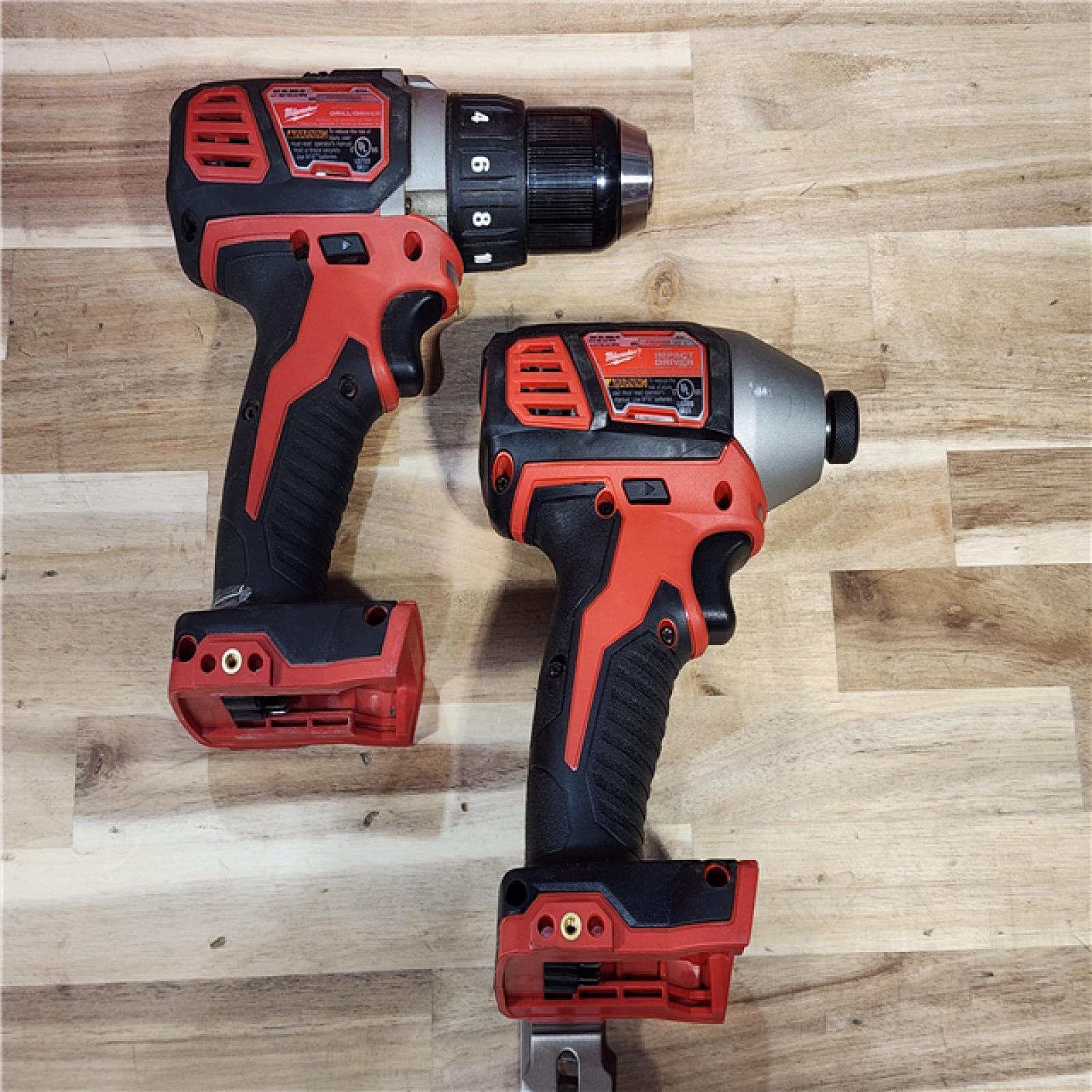 HOUSTON LOCATION - AS-IS Milwaukee M18 18V Lithium-Ion Cordless Drill Driver/Impact Driver Combo Kit