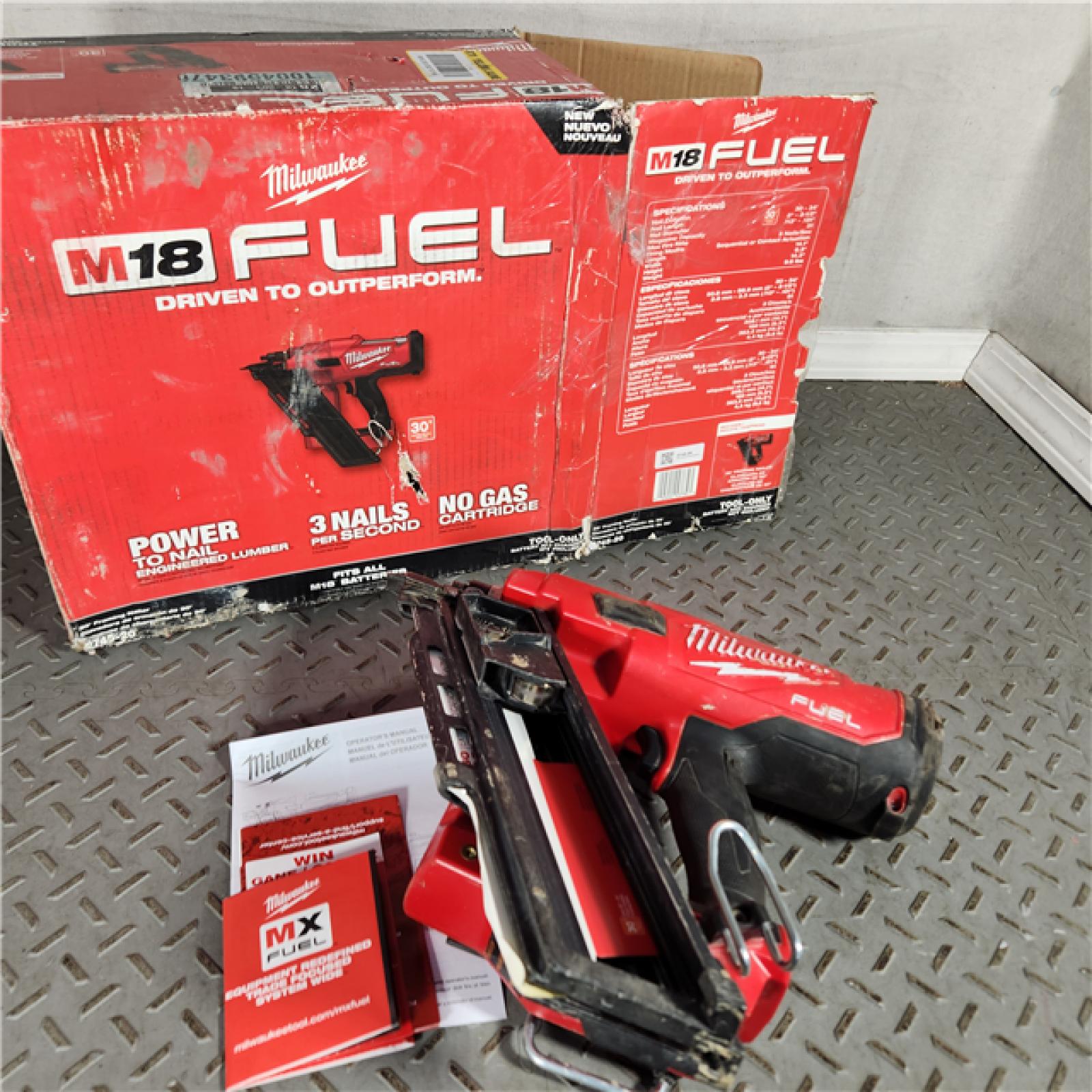 Houston location- AS-IS Milwaukee M18 FUEL 30 Degree Framing Nailer TOOL ONLY