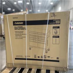 DALLAS LOCATION- AS-IS HUSKY 46 in. W x 18 in. D 9-Drawer Mobile Workbench Cabinet Gloss Black/Woodtop