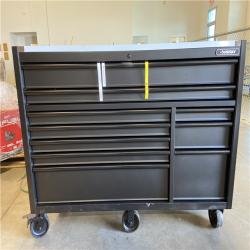 DALLAS LOCATION - Husky Modular Tool Storage 62 in. W X 24 in. D Heavy Duty Matte Black Mobile Workbench Cabinet with Stainless Steel Top